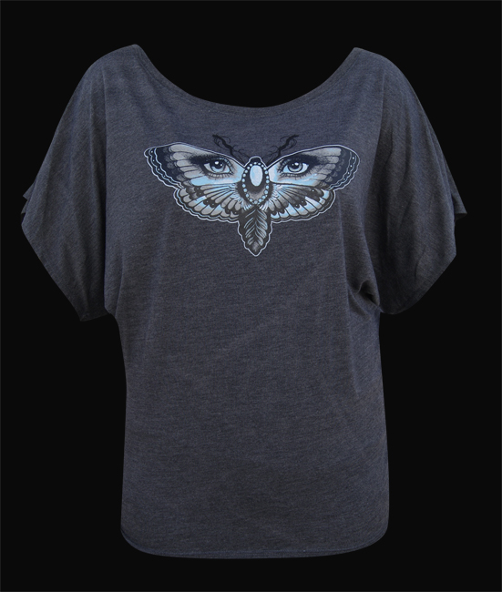 Womens Butterfly Eyes - Womens Over Sized Scoop Neck
